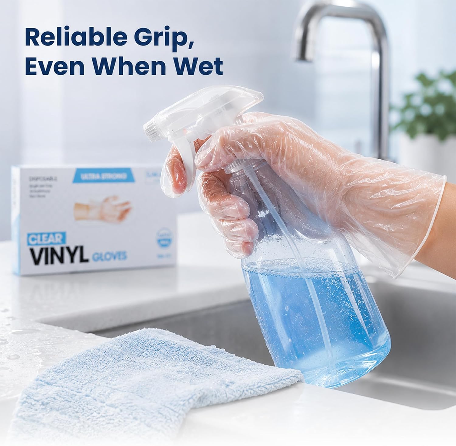 ForPro Disposable Vinyl Gloves, Industrial Grade, Powder & Latex Free, Non-Sterile, Food Safe, 2.75 Mil Palm, 3.9 Mil Fingers - Image 5